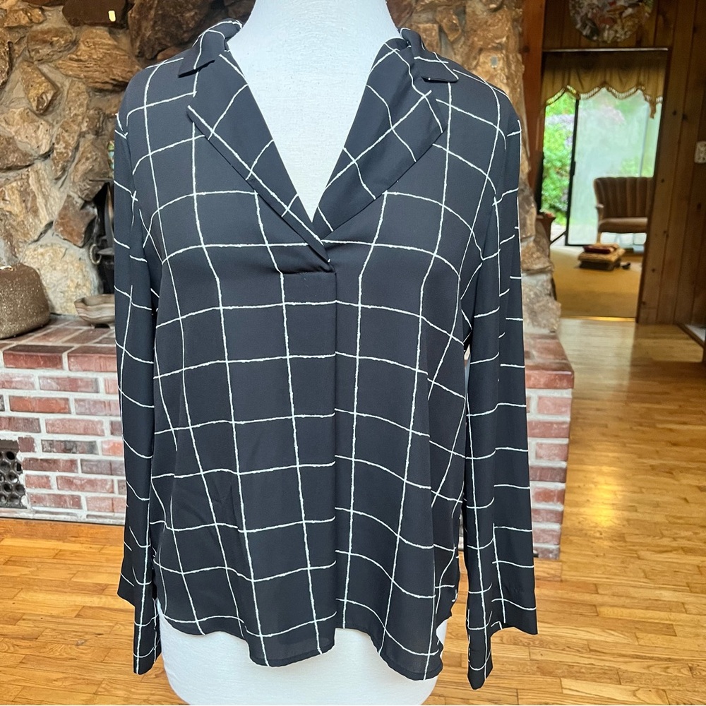 All in Favor Black and White Checkered Button Down Shirt